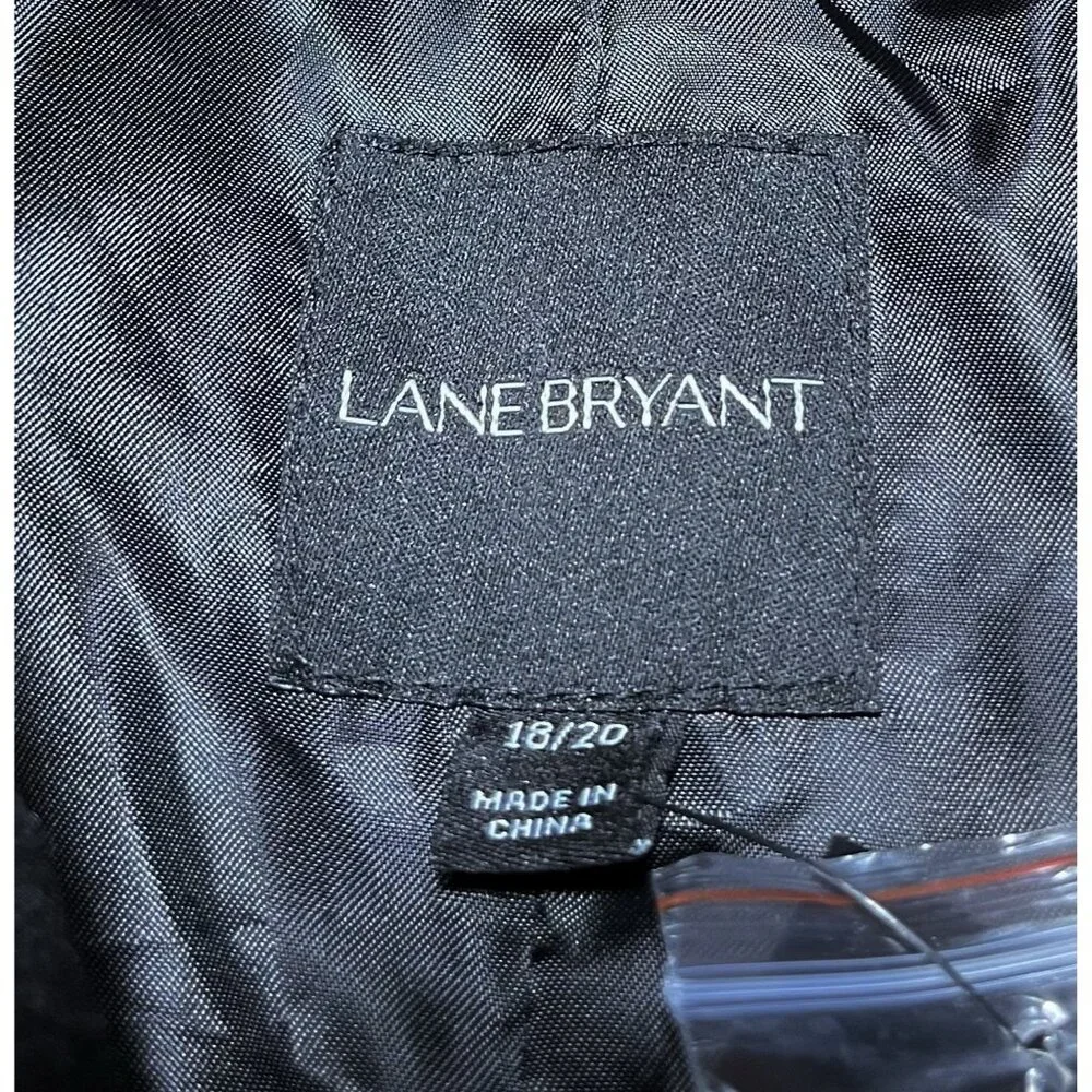 NWT Lane Bryant Wool Black Pea Coat - Women Size 18 / 20 - Picture 2 of 16